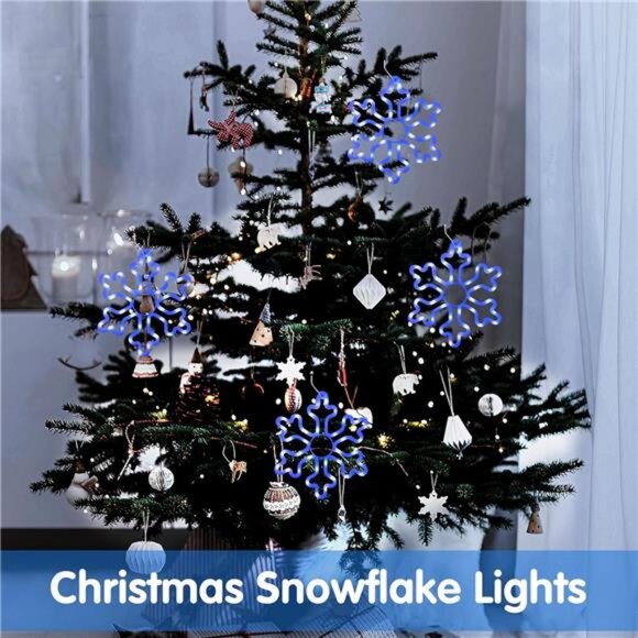 Christmas Decorations Outdoor Lights,4pcs LED Snowflake Lights,11.4”Snowflake - Picture 3 of 7